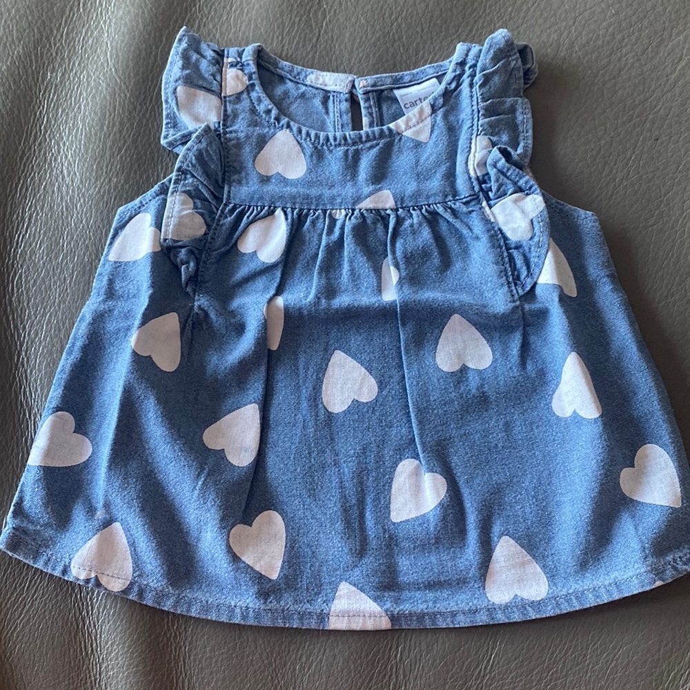 Jean top with Hearts ♥️ for a baby girl